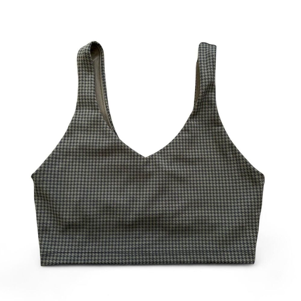 Offline by Aerie grey Houndstooth Sports Bra Low Impact Size S